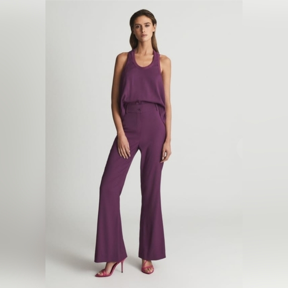 FLAW - NWT REISS Purple Ella Lace Back Jumpsuit Size 6
